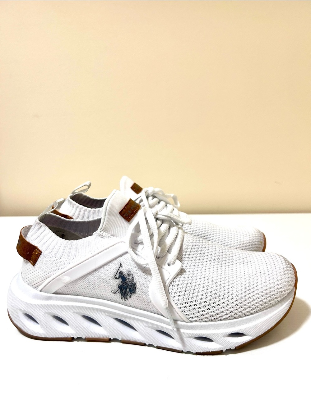 Women White Knit Athletic Sneakers - U.S. Polo Assn